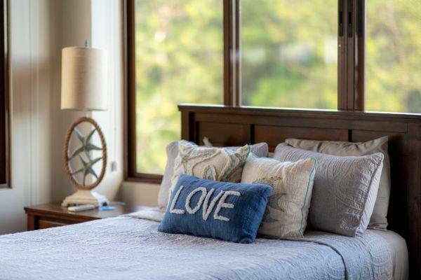 nature-inspired interior design details in a bedroom