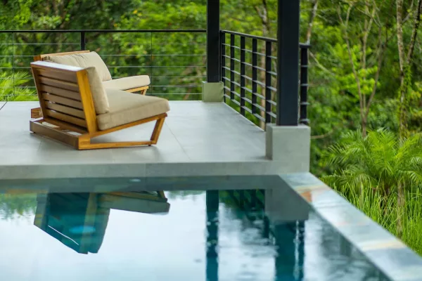 terrace furniture by the pool